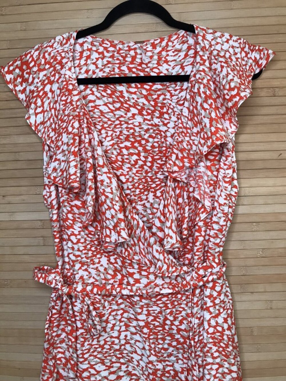 Free People Orange French Quarter Wrap Mini Dress Size L Large excellent - Picture 5 of 9